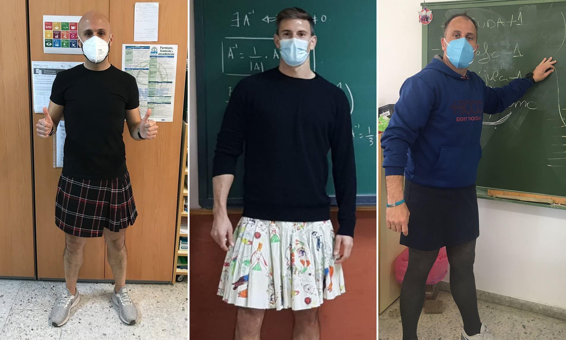 Parità dei fessi. In Spagna i docenti indossano la gonna. Obiettivo: affermare libertà di espressione e uguaglianza